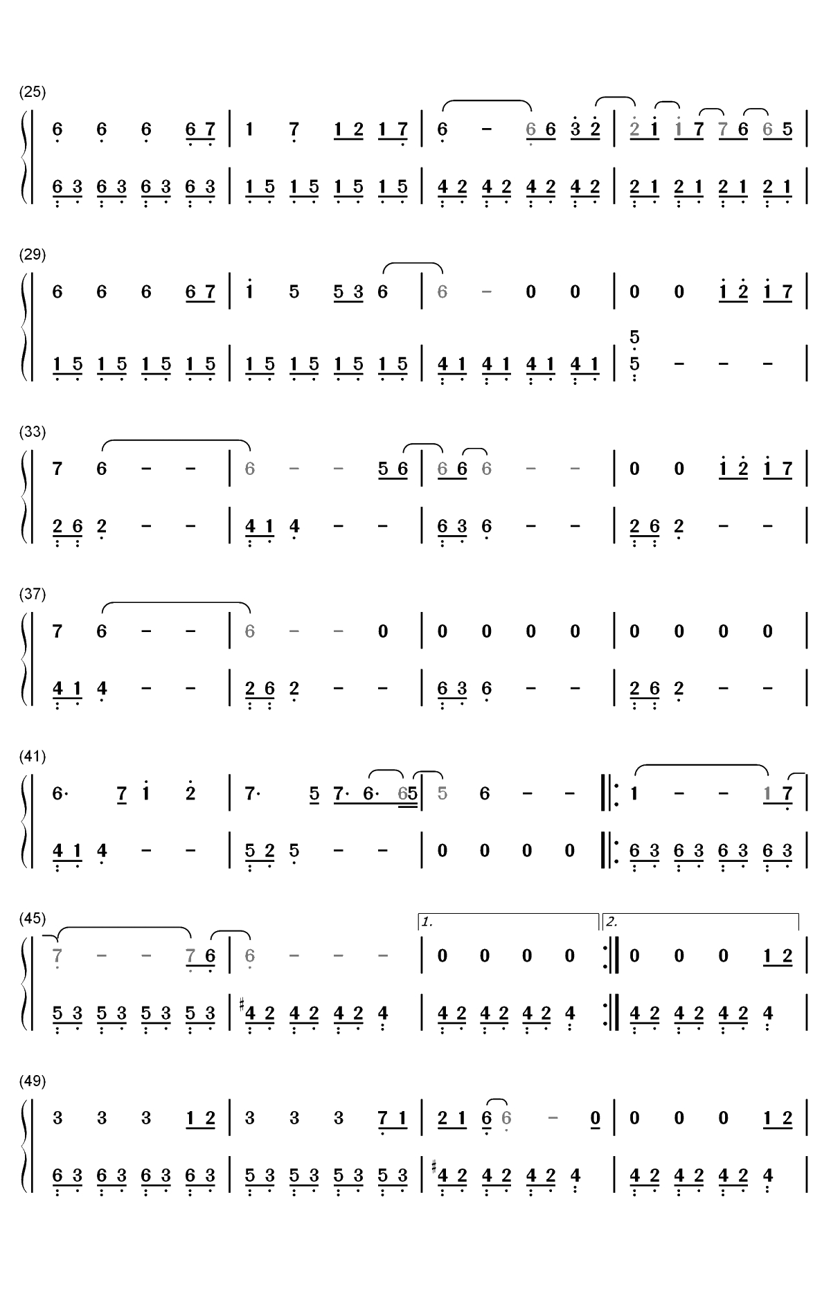 My Life is Going On-纸房子OP双手简谱预览2