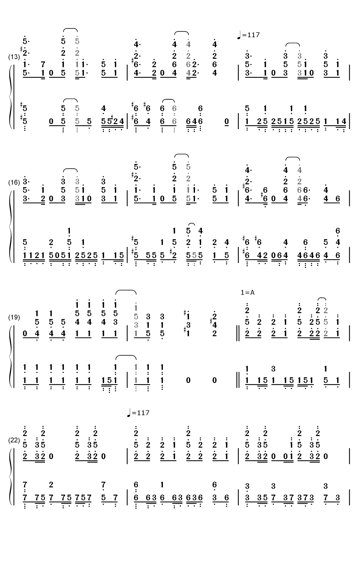 ハナコトバ-喜欢本大爷的竟然就你一个ED双手简谱预览2