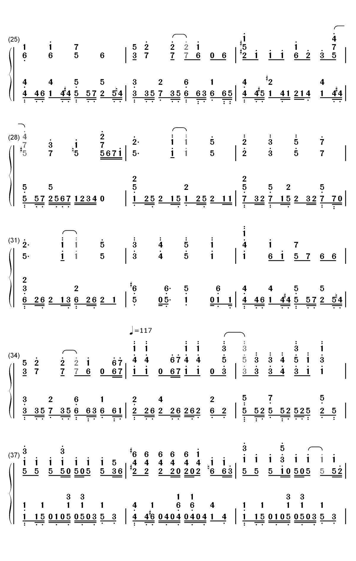 ハナコトバ-喜欢本大爷的竟然就你一个ED双手简谱预览3