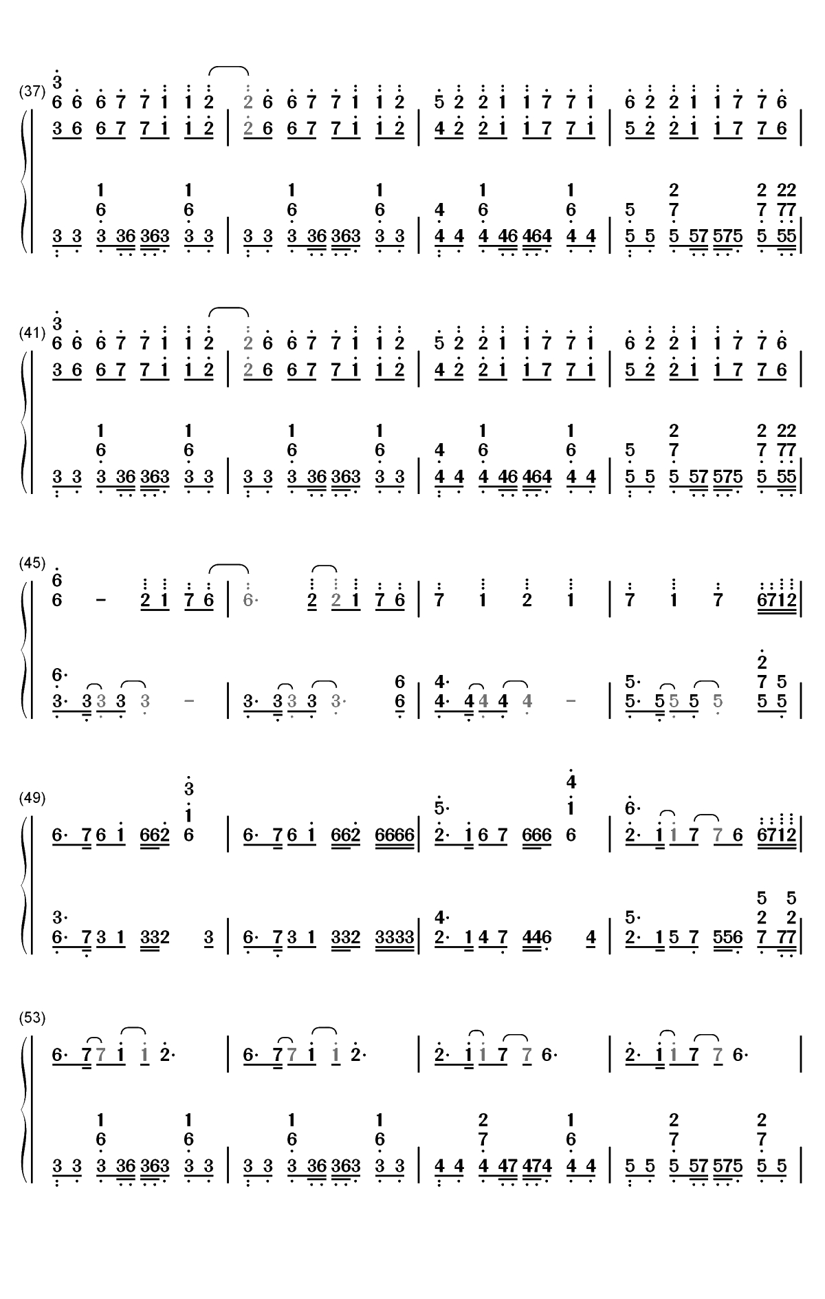 Time Back-节奏感强的纯音乐-抖音超火BGM双手简谱预览3