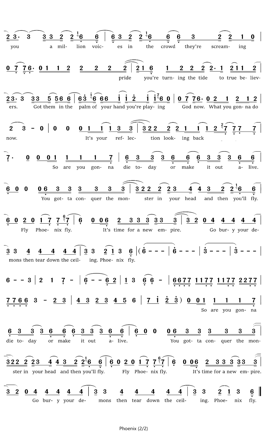 涅槃简谱 英雄联盟S9全球总决赛主题曲2