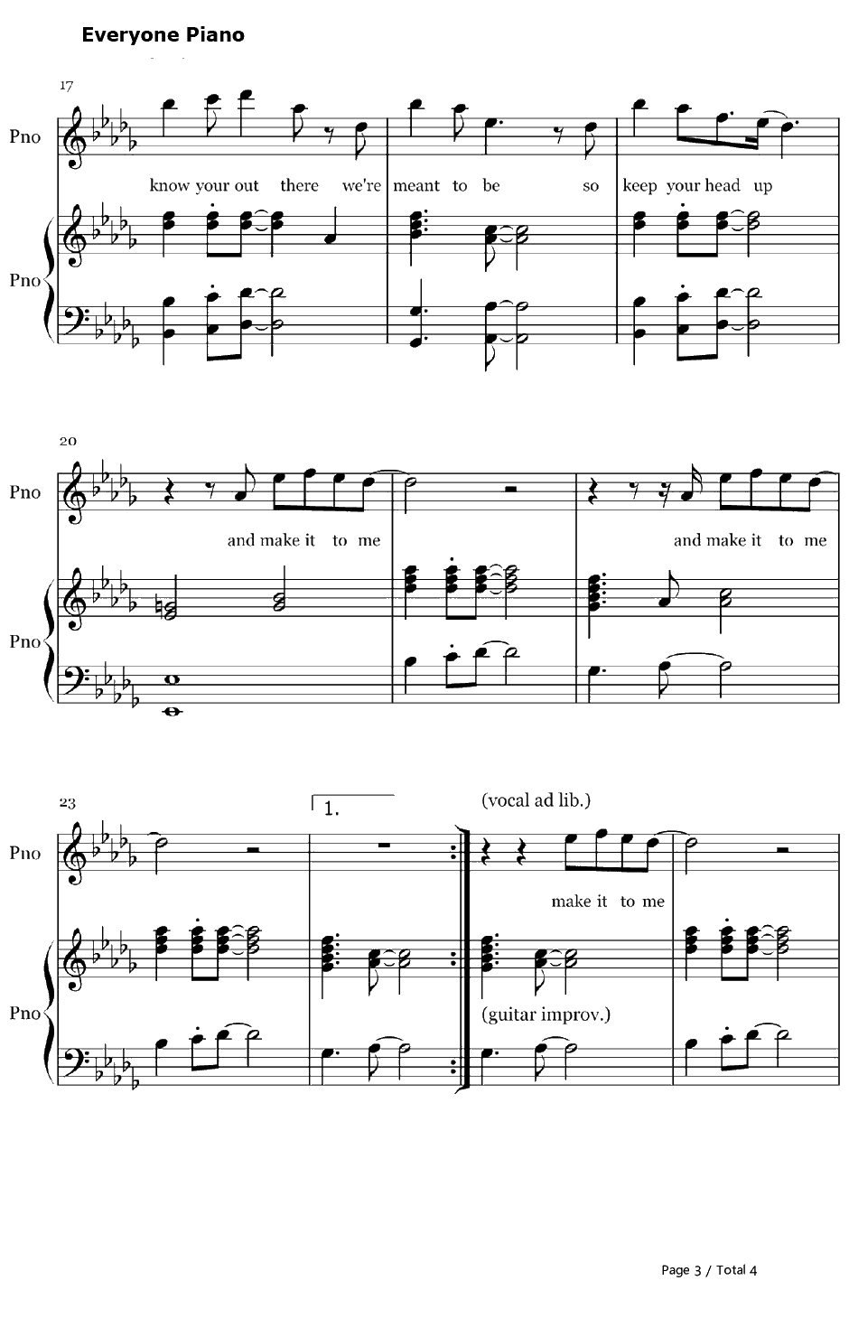 Make It To Me钢琴谱-Sam Smith萨姆·史密斯3