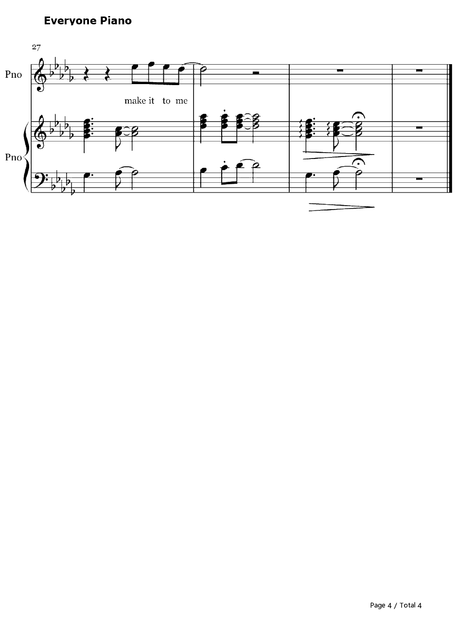 Make It To Me钢琴谱-Sam Smith萨姆·史密斯4