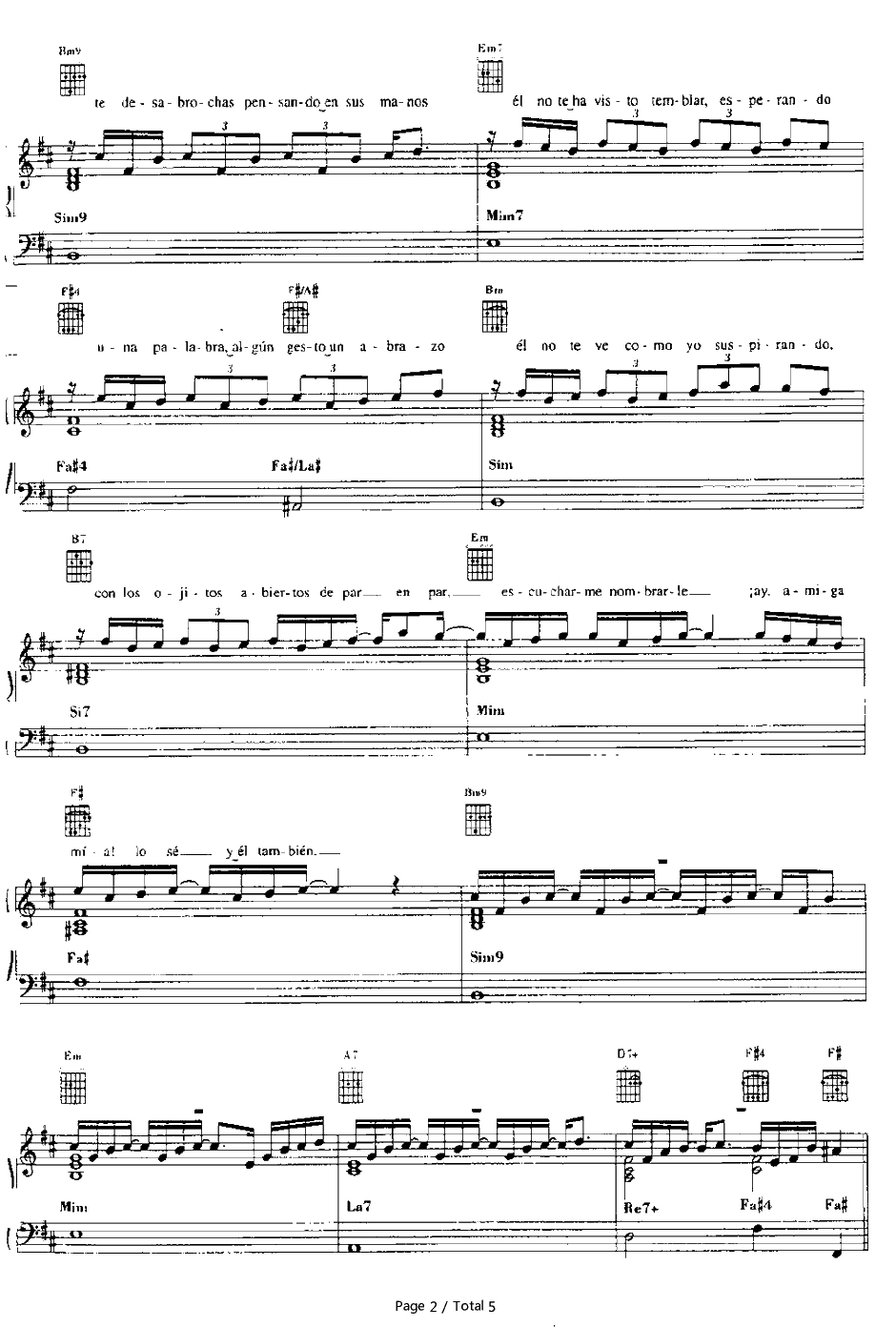 Amiga Mia钢琴谱-Alejandro Sanz2