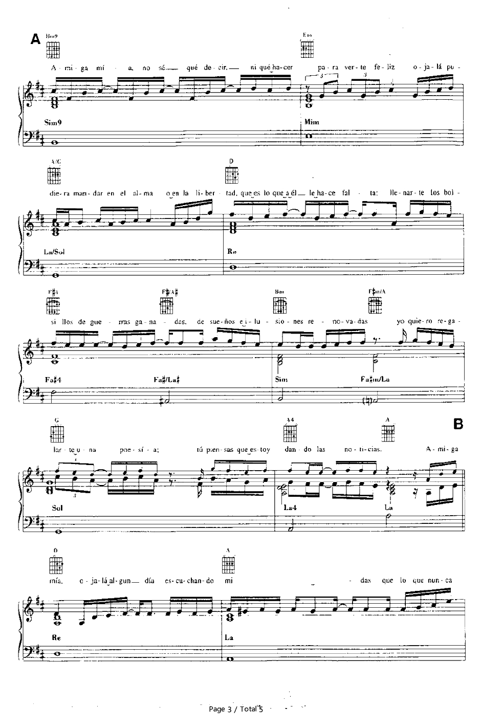 Amiga Mia钢琴谱-Alejandro Sanz3