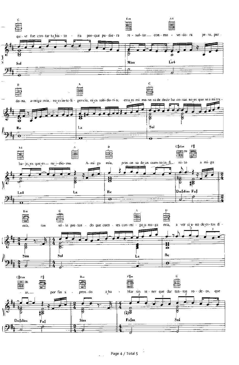Amiga Mia钢琴谱-Alejandro Sanz4