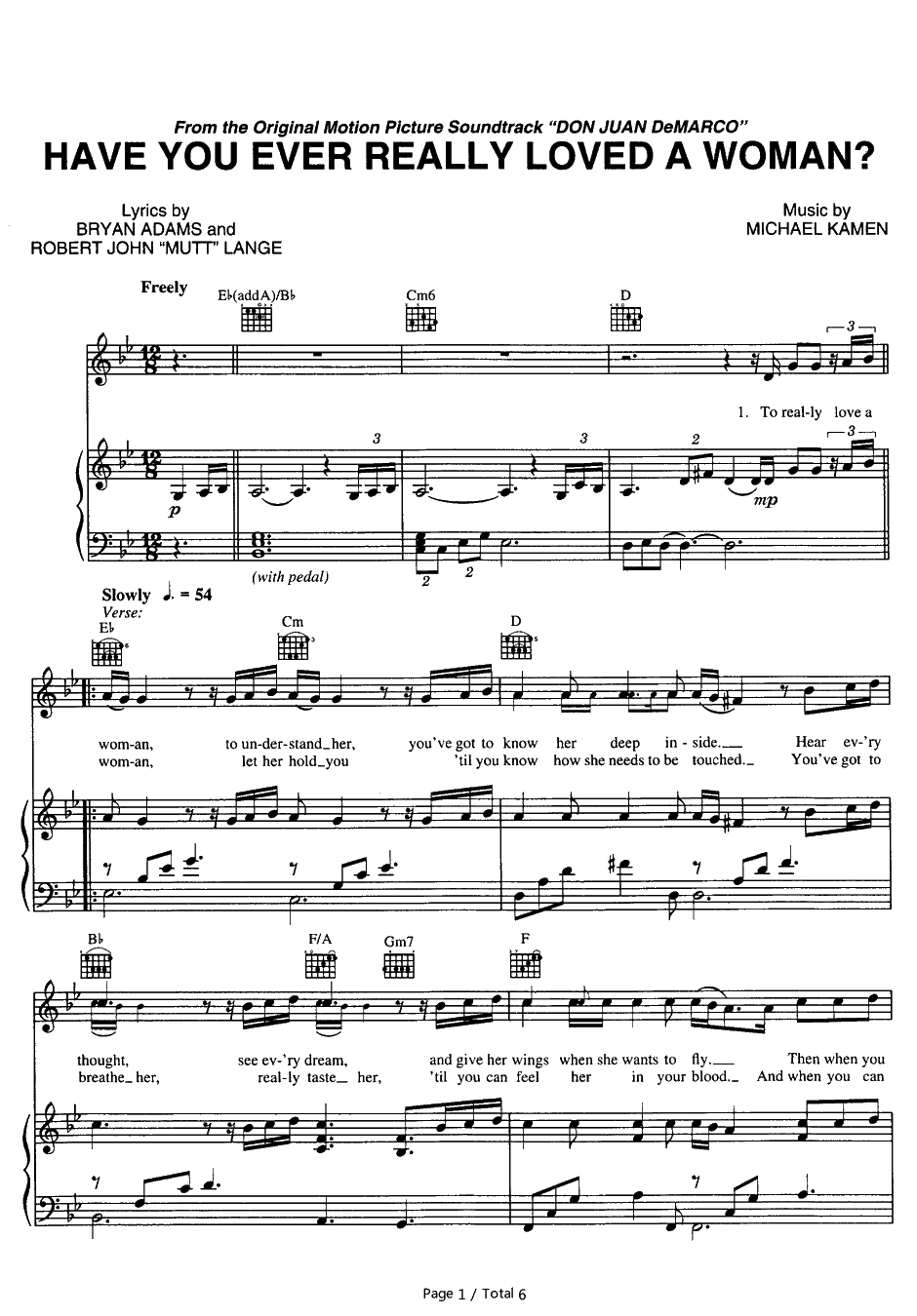 Have You Ever Really Loved a Woman钢琴谱-Bryan Adams1