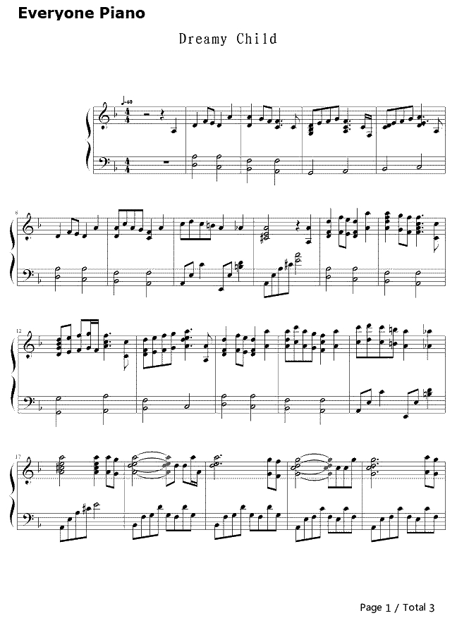 空幻的孩子钢琴谱-久石让Joe Hisaishi-Dreamy Child1