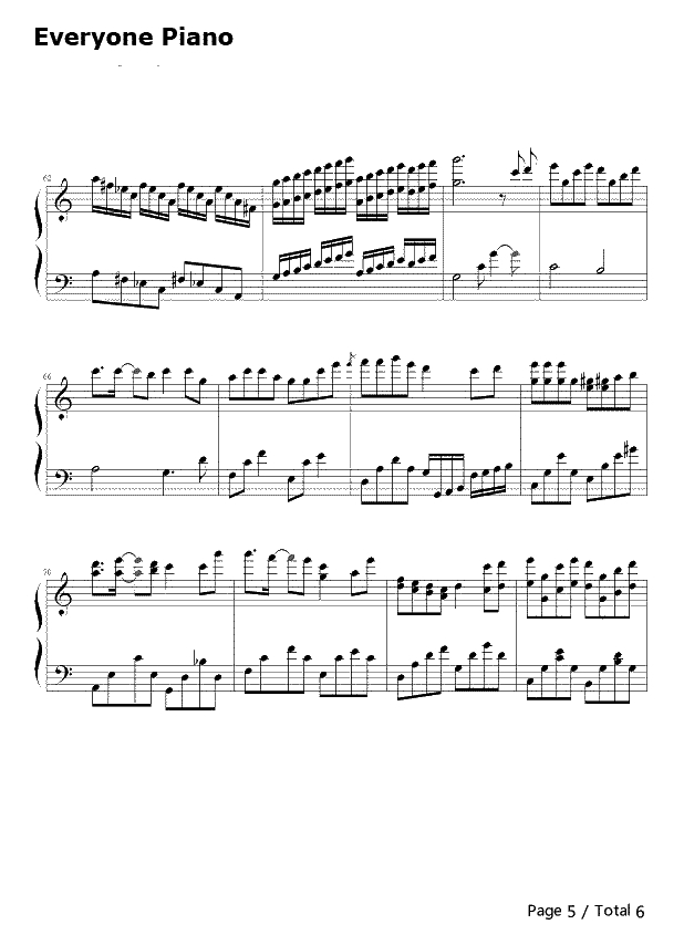 孤单北半球钢琴谱-欧得洋5