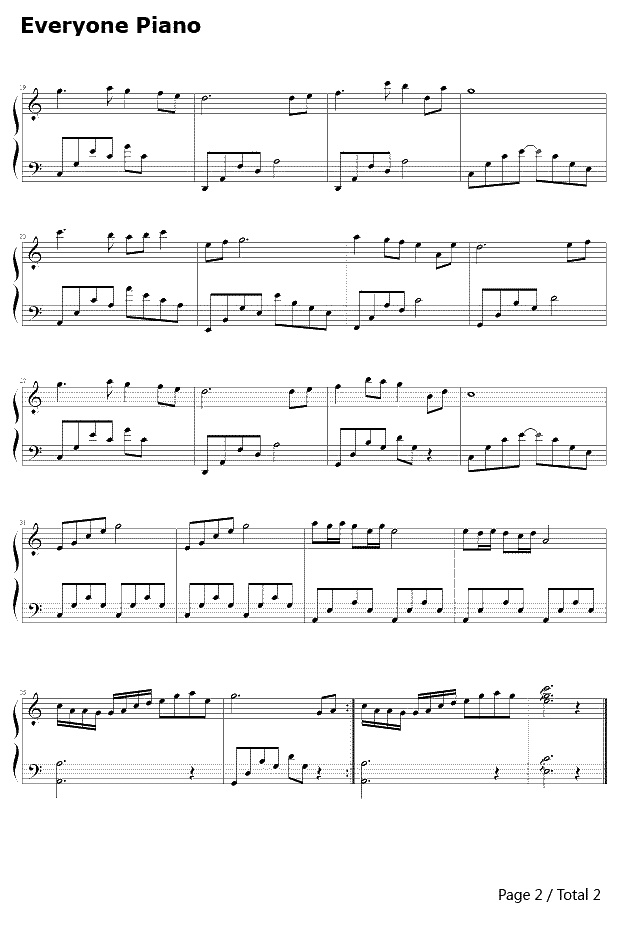 在水一方钢琴谱--邓丽君2