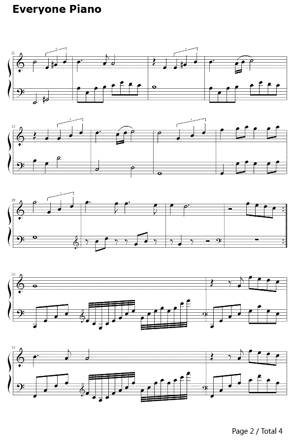 罗曼史钢琴谱-理查德·克莱德曼Richard Clayderman2