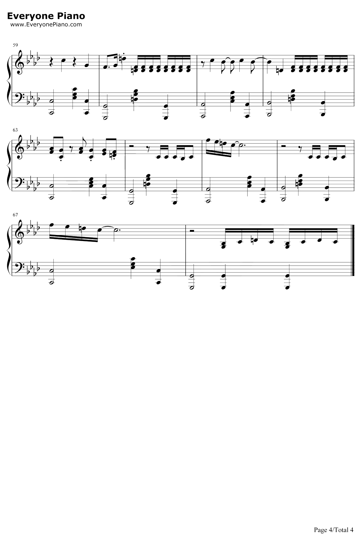 Swan Song钢琴谱-DuaLipa-阿丽塔战斗天使OST4