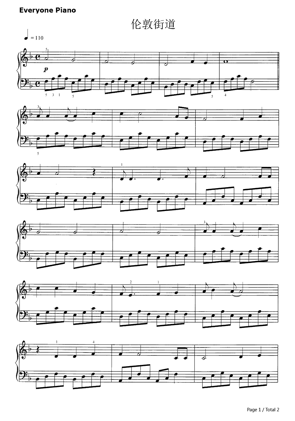 伦敦街道钢琴谱-Ralph McTell1