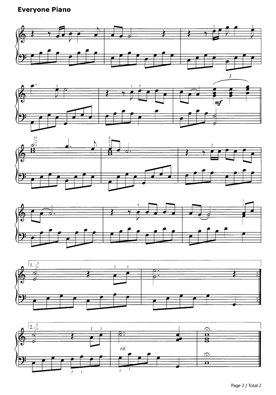 苍白的浅影钢琴谱-Procol Harum2