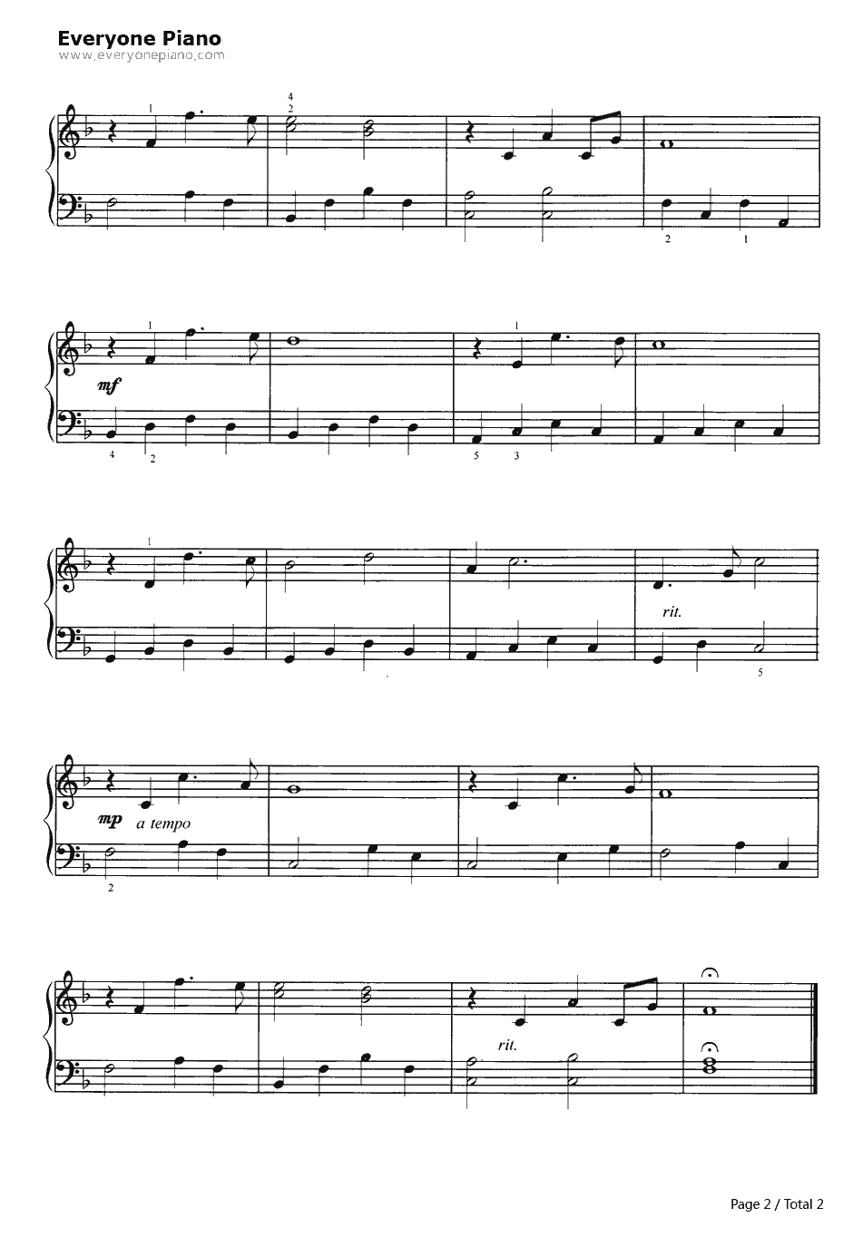塔拉庄园主题曲钢琴谱2