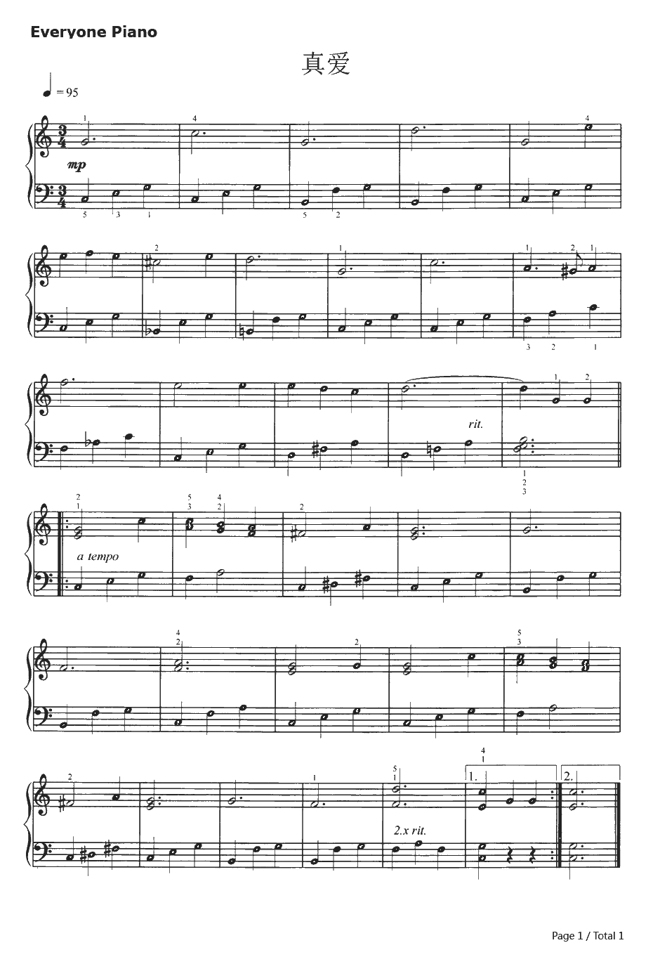 真爱钢琴谱-C.波特Cole Porter1
