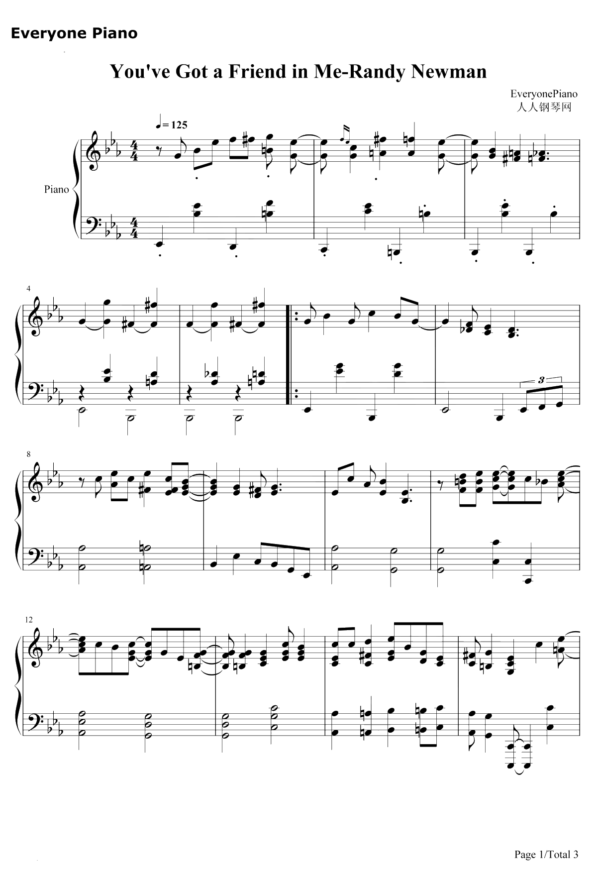 You've Got a Friendin Me钢琴谱-Randy Newman1