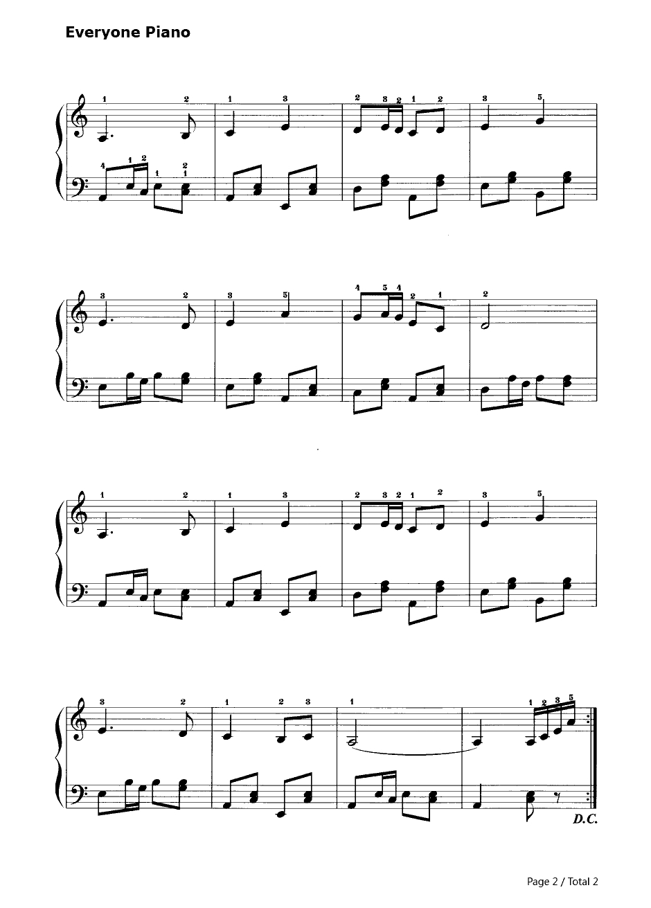 假日舞曲钢琴谱2
