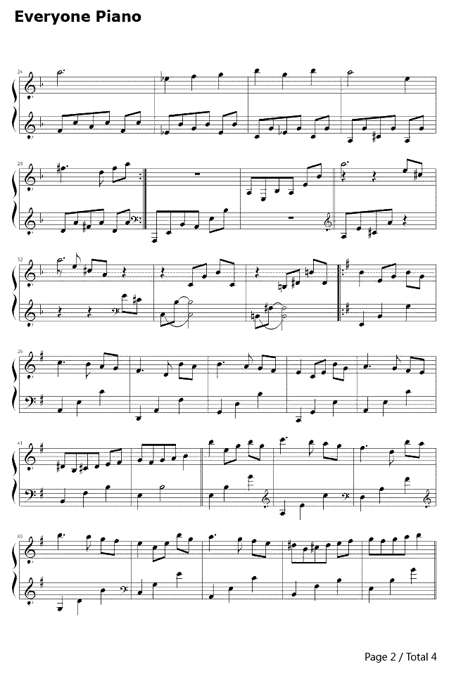林中漫步钢琴谱-理查德·克莱德曼Richard Clayderman2