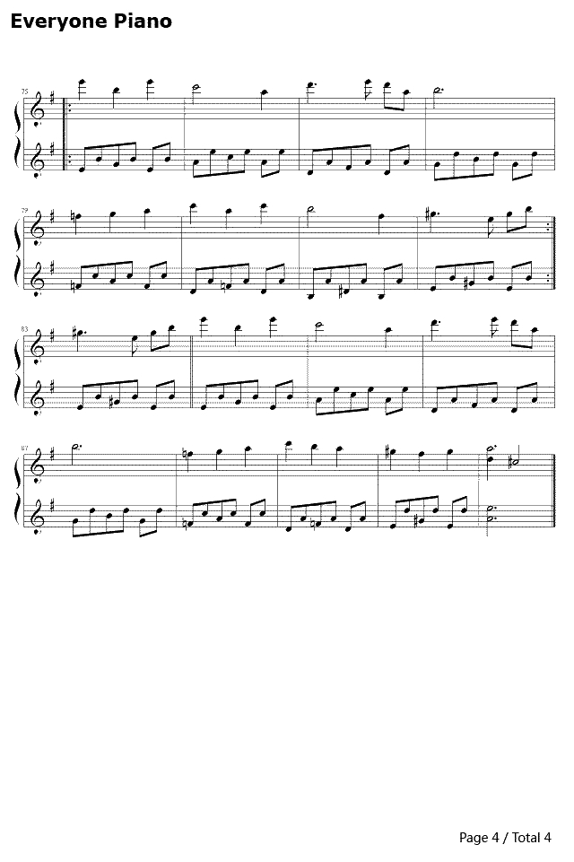 林中漫步钢琴谱-理查德·克莱德曼Richard Clayderman4
