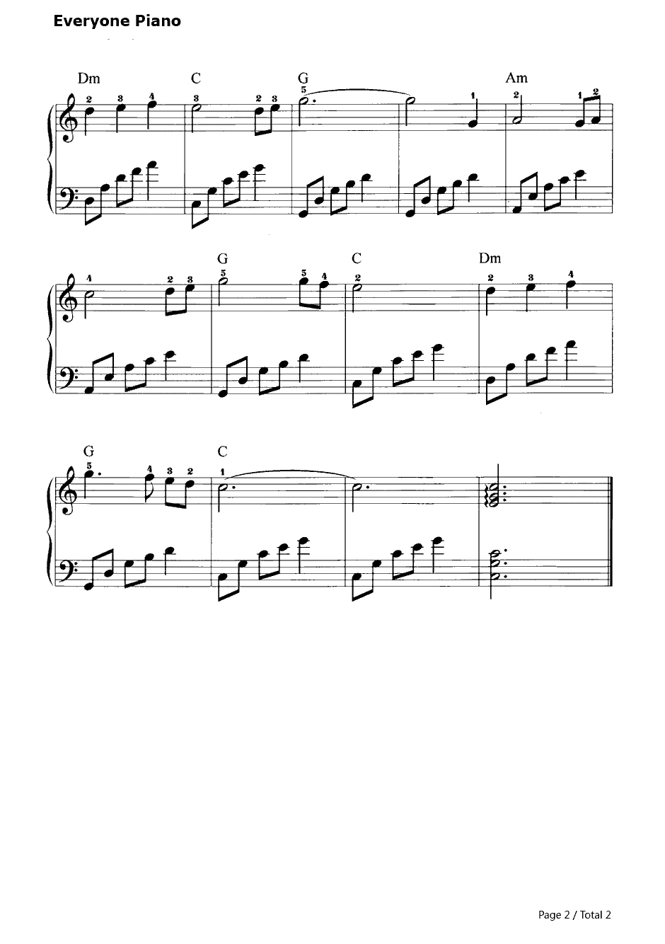 想你想断肠钢琴谱-邓丽君2