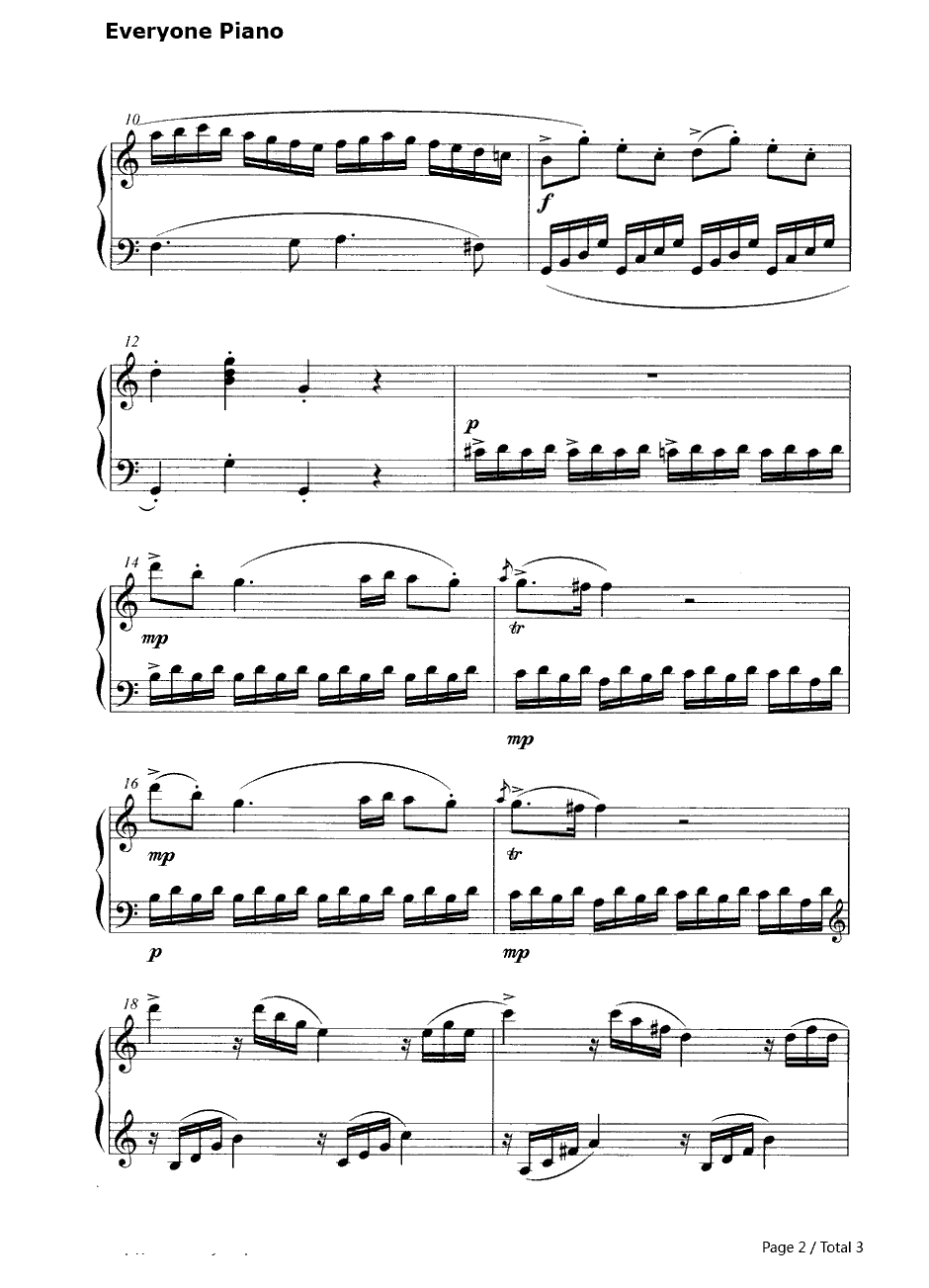 C大调小奏鸣曲钢琴谱-莫扎特（Mozart）2
