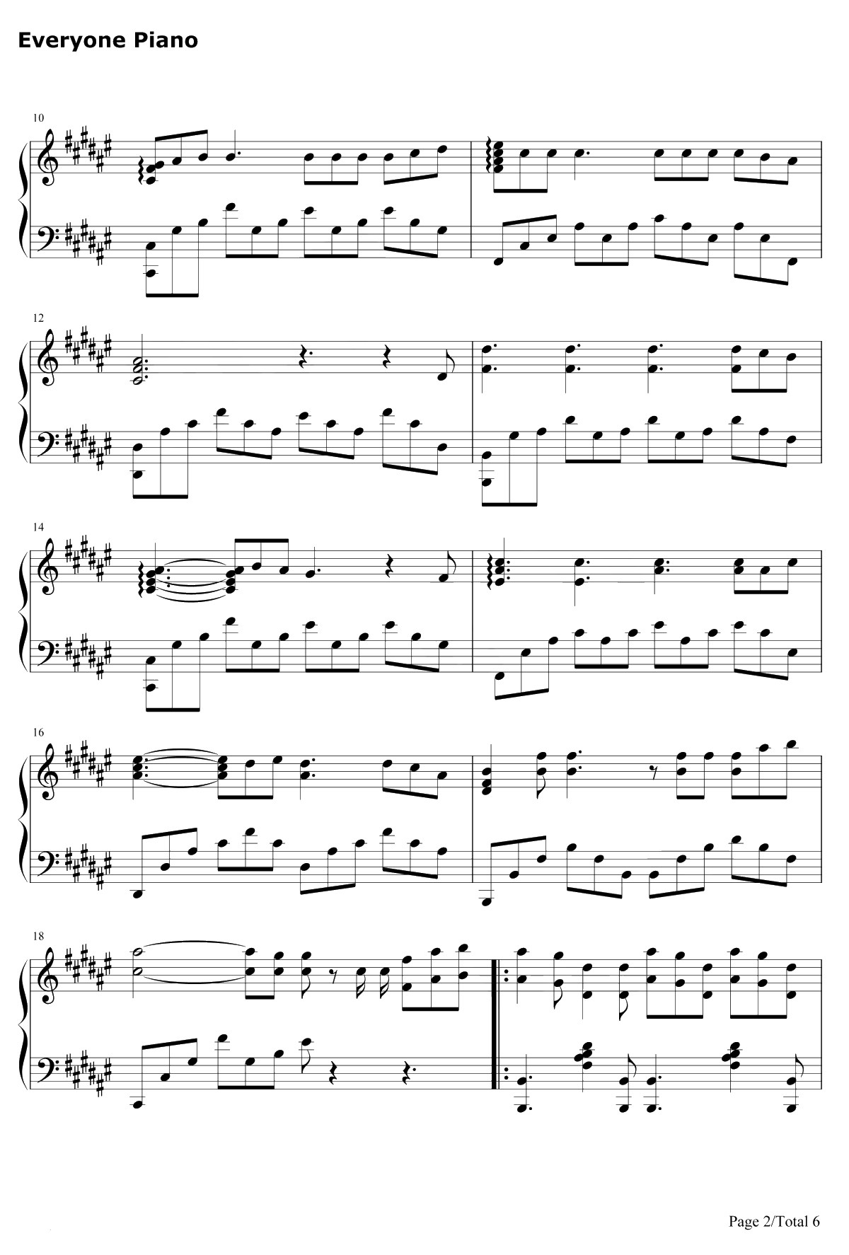 Wonderful U钢琴谱-AGA-完美独奏版2