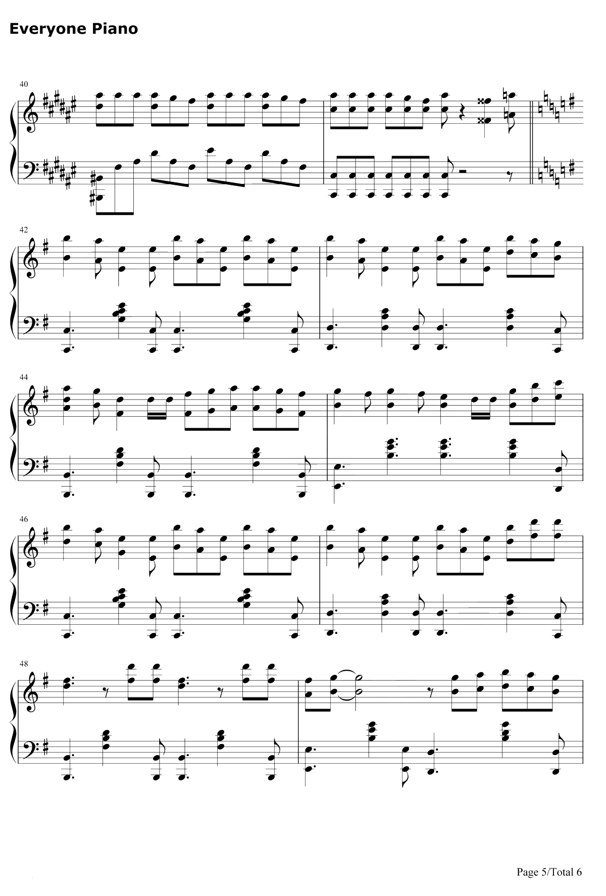 Wonderful U钢琴谱-AGA-完美独奏版5