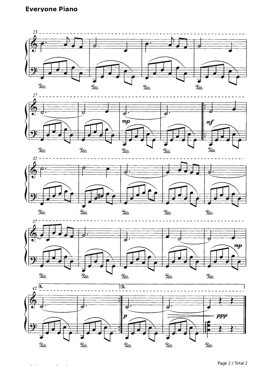 月亮河（MoonRiver）钢琴谱-安迪·威廉姆斯（AndyWilliams）2