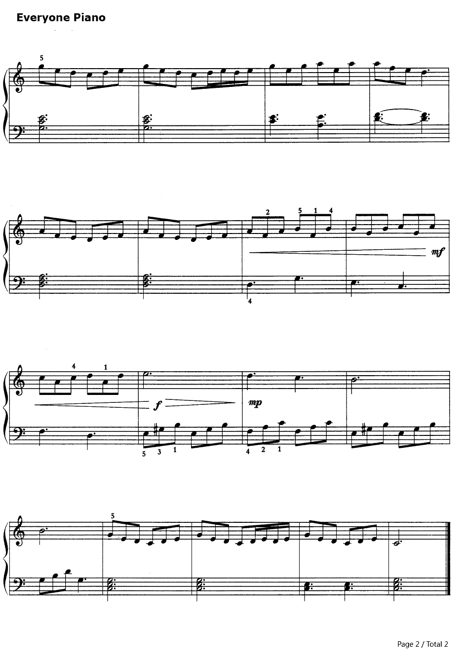晨曲钢琴谱-爱德华·格里格-皮尔·金特2