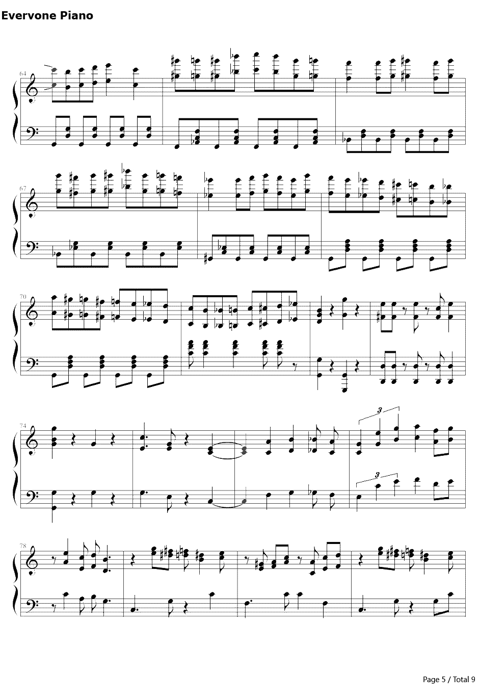 逆鳞狂想曲单人版钢琴谱-周杰伦5