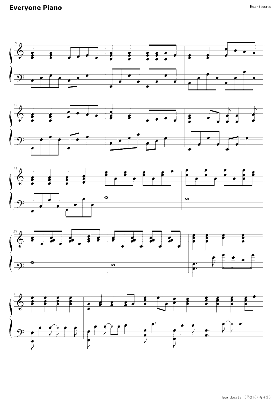Heartbeats（Amy Diamond）钢琴谱-Amy Diamond2