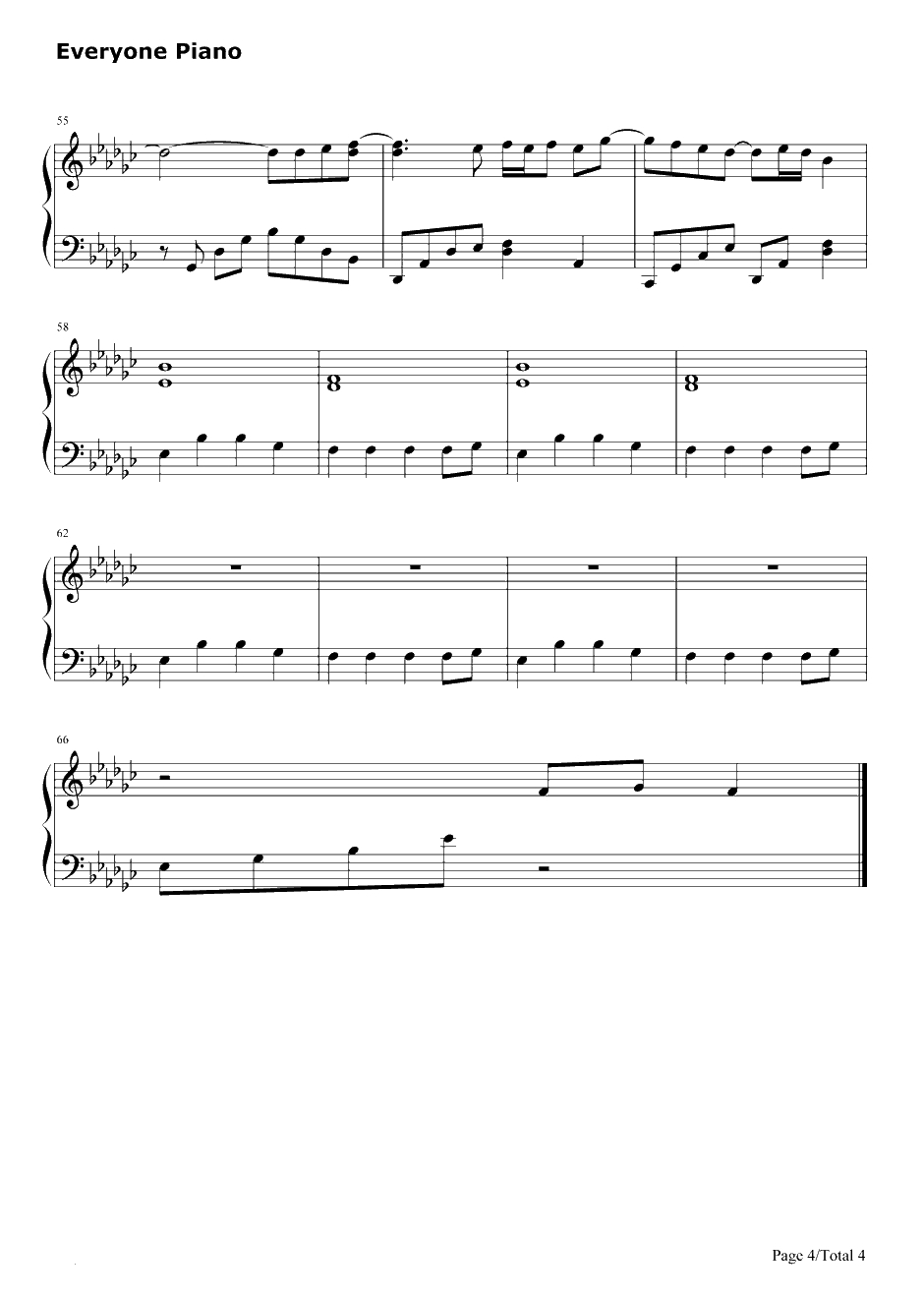 In the End钢琴谱-Linkin Park林肯公园-结果到头来4