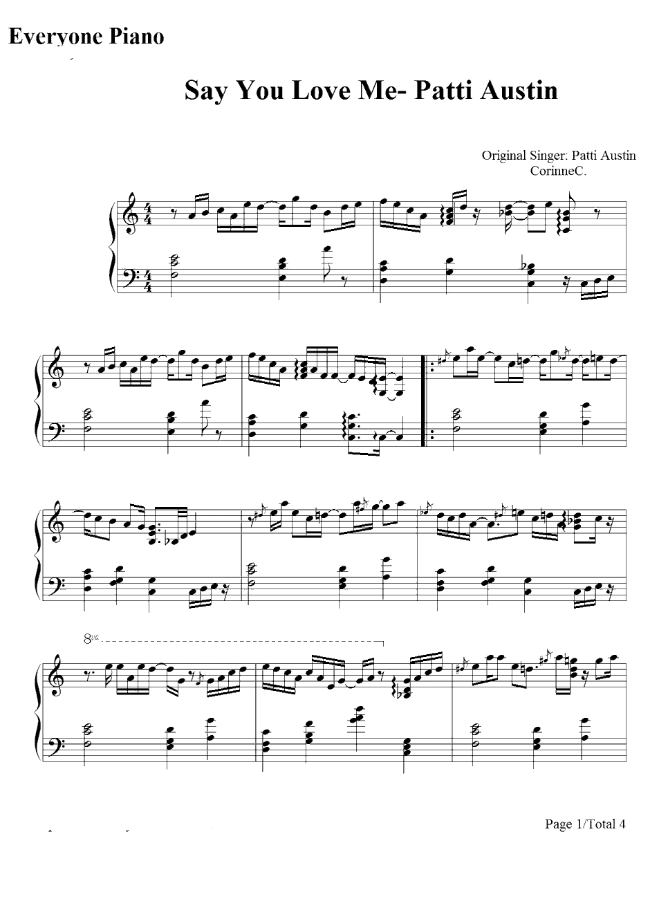 Say You LoveMe钢琴谱-PattiAustin1