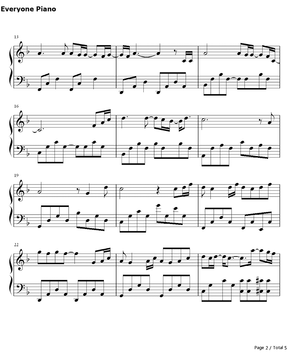 你比从前快乐钢琴谱-周杰伦2