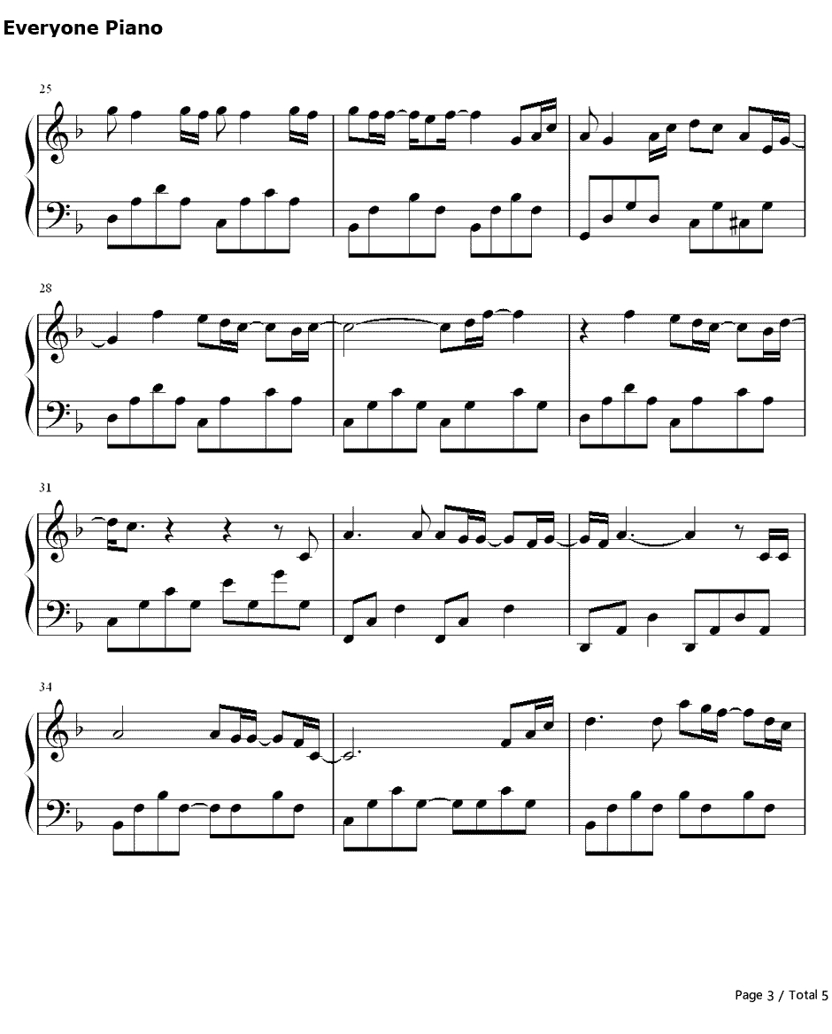 你比从前快乐钢琴谱-周杰伦3