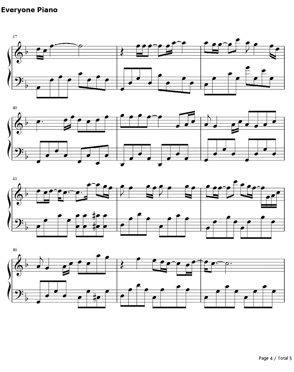 你比从前快乐钢琴谱-周杰伦4