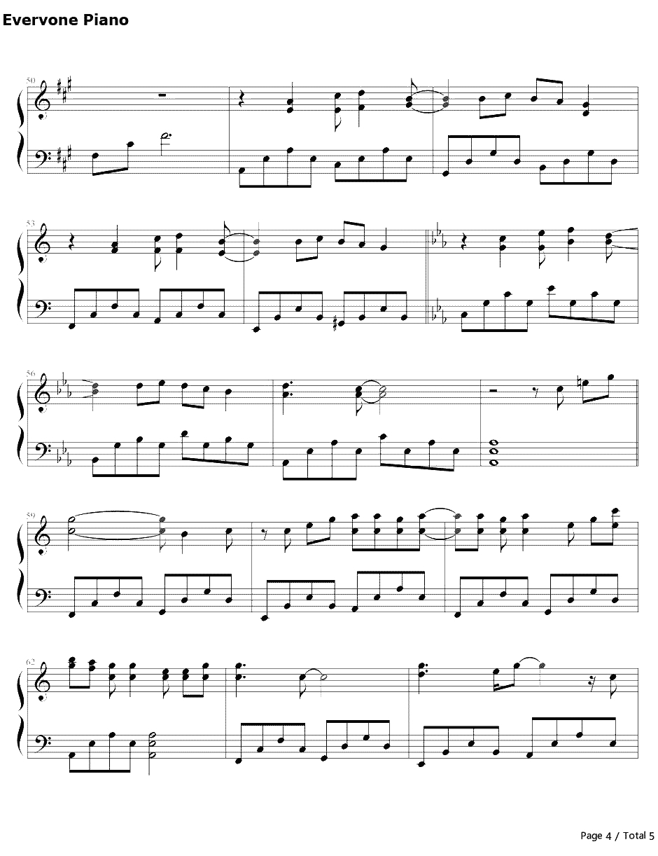 Because You Live钢琴谱-杰西·麦卡尼Jesse McCartney-公主日记插曲4