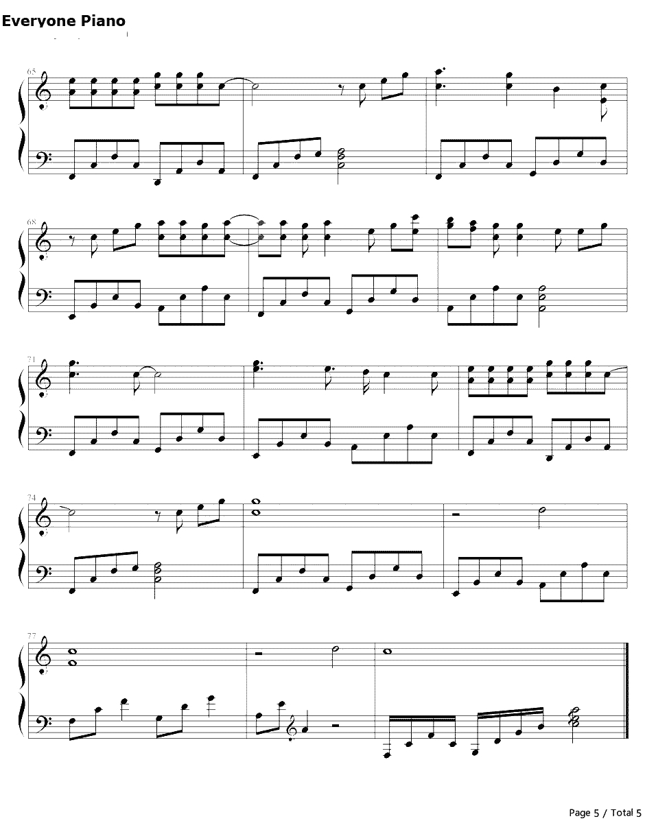 Because You Live钢琴谱-杰西·麦卡尼Jesse McCartney-公主日记插曲5