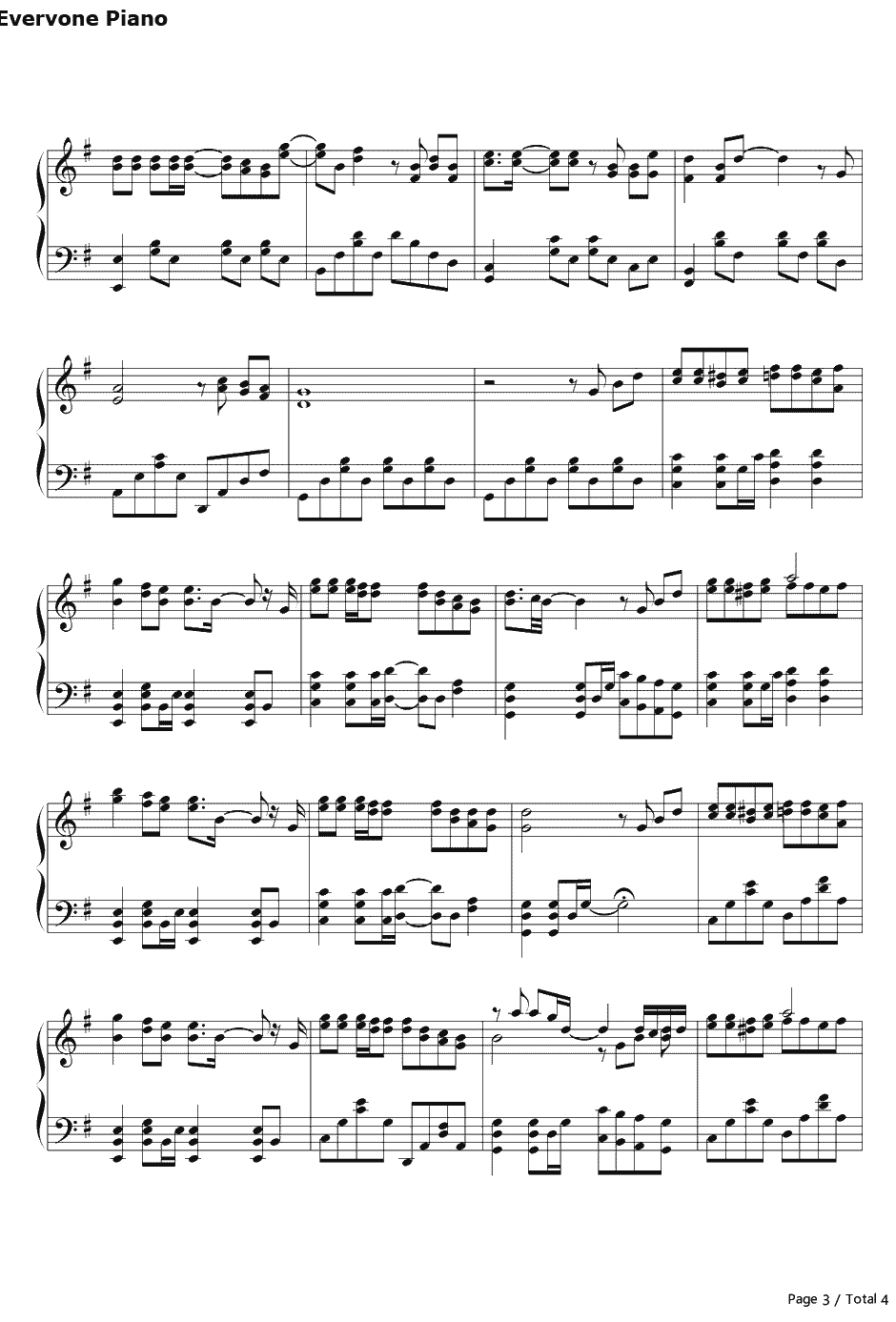 我们这里还有鱼钢琴谱-谢霆锋/黄大炜/游鸿明/黄中原3