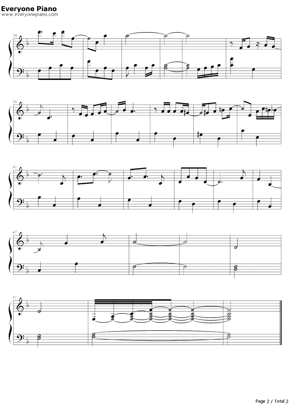 Aの预感简单版钢琴谱2