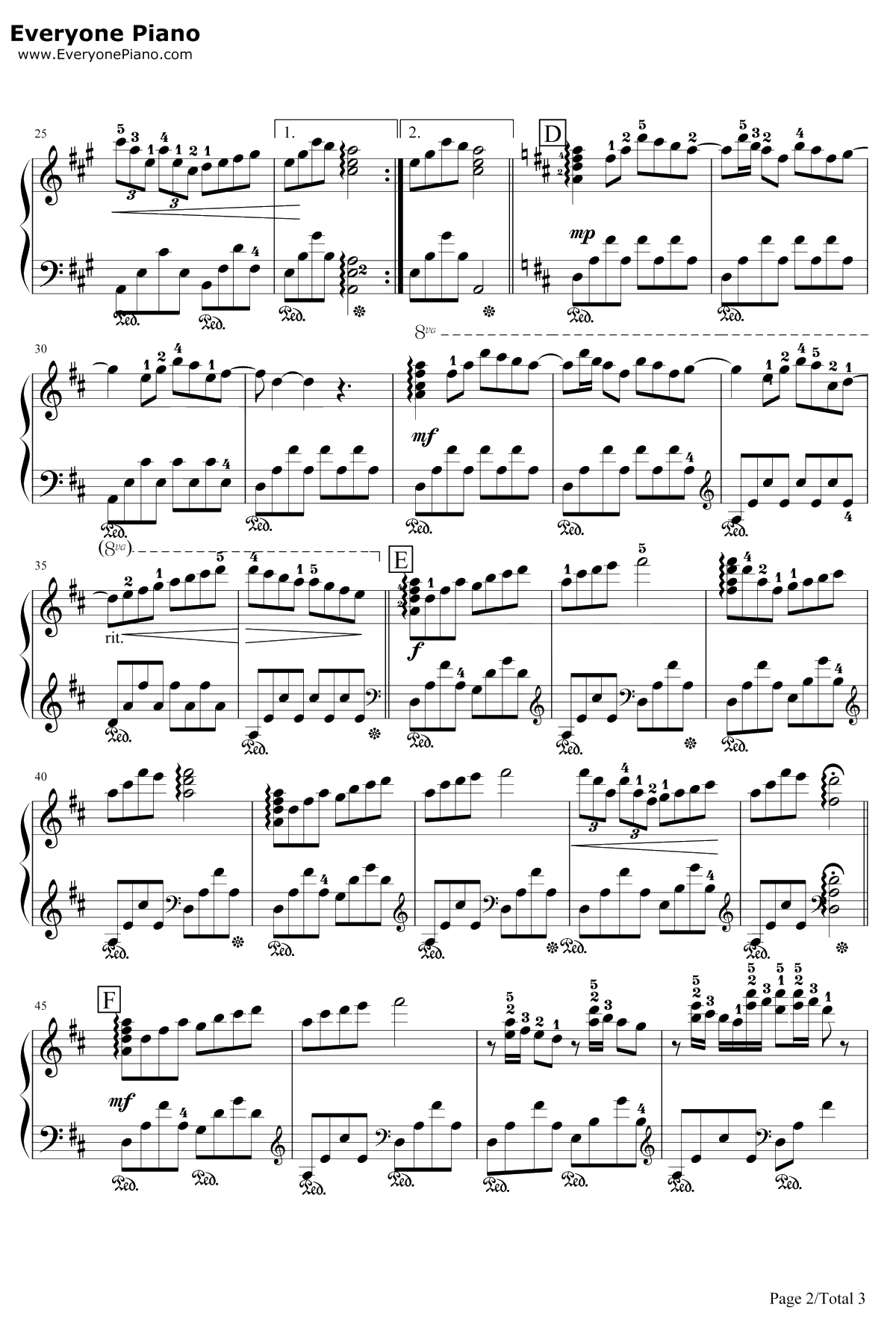 瓦妮莎的微笑钢琴谱-理查德·克莱德曼Richard Clayderman2