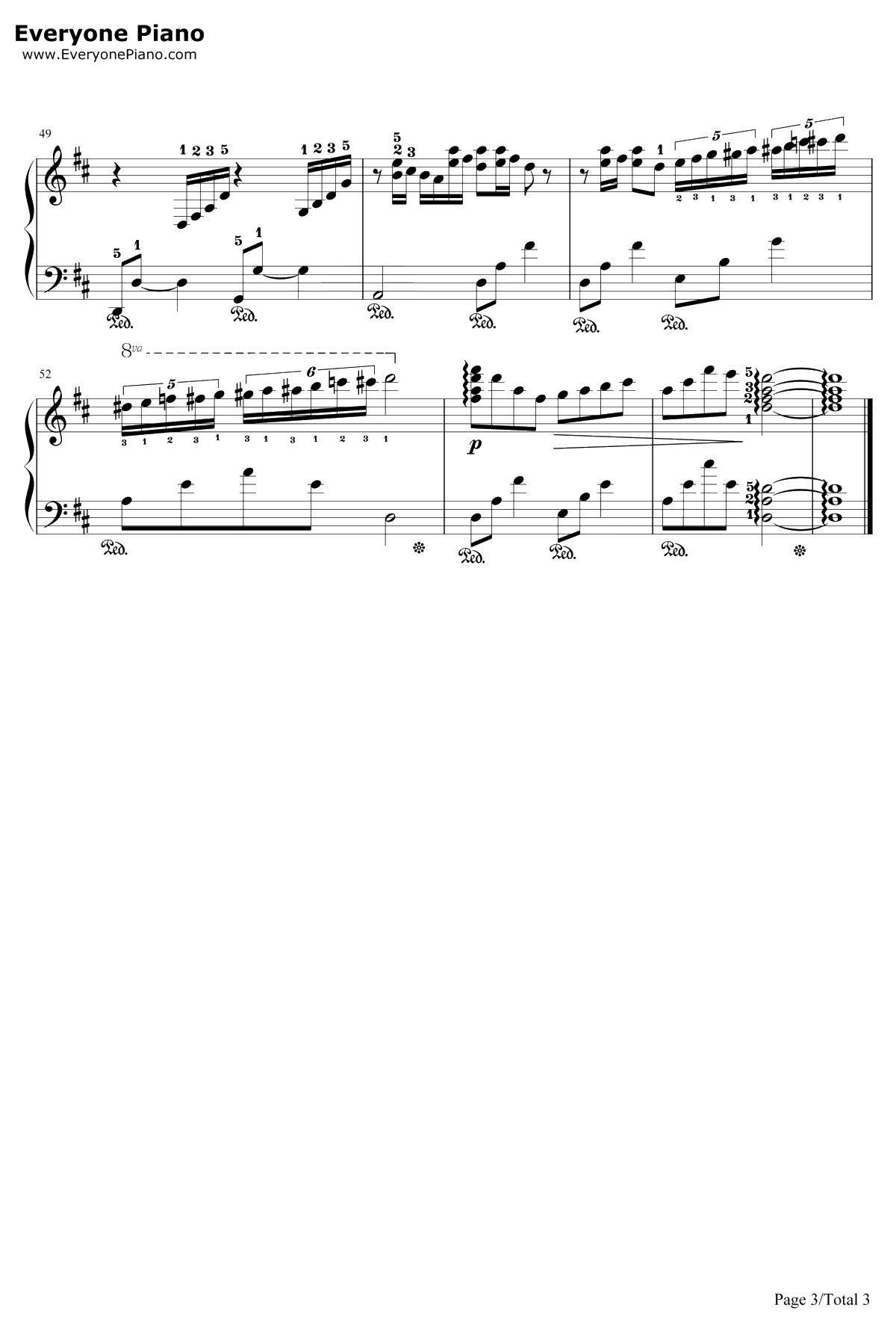 瓦妮莎的微笑钢琴谱-理查德·克莱德曼Richard Clayderman3