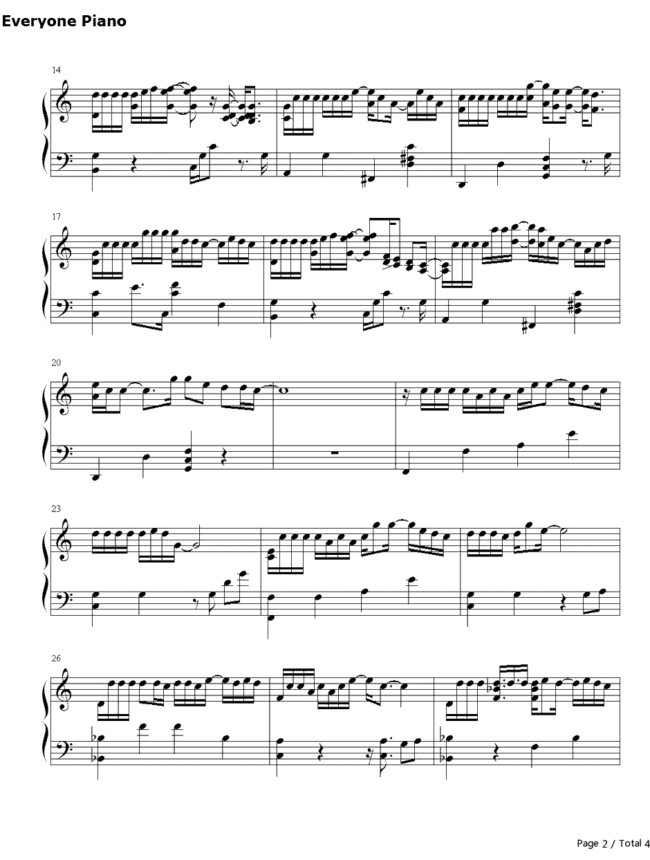 遇到简单版钢琴谱-方雅贤-恶作剧之吻插曲2