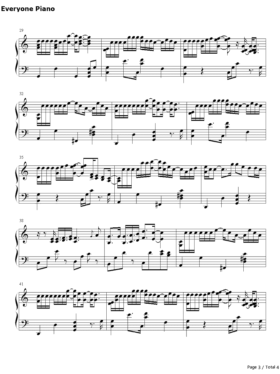 遇到简单版钢琴谱-方雅贤-恶作剧之吻插曲3