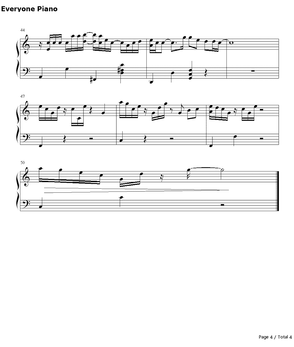 遇到简单版钢琴谱-方雅贤-恶作剧之吻插曲4