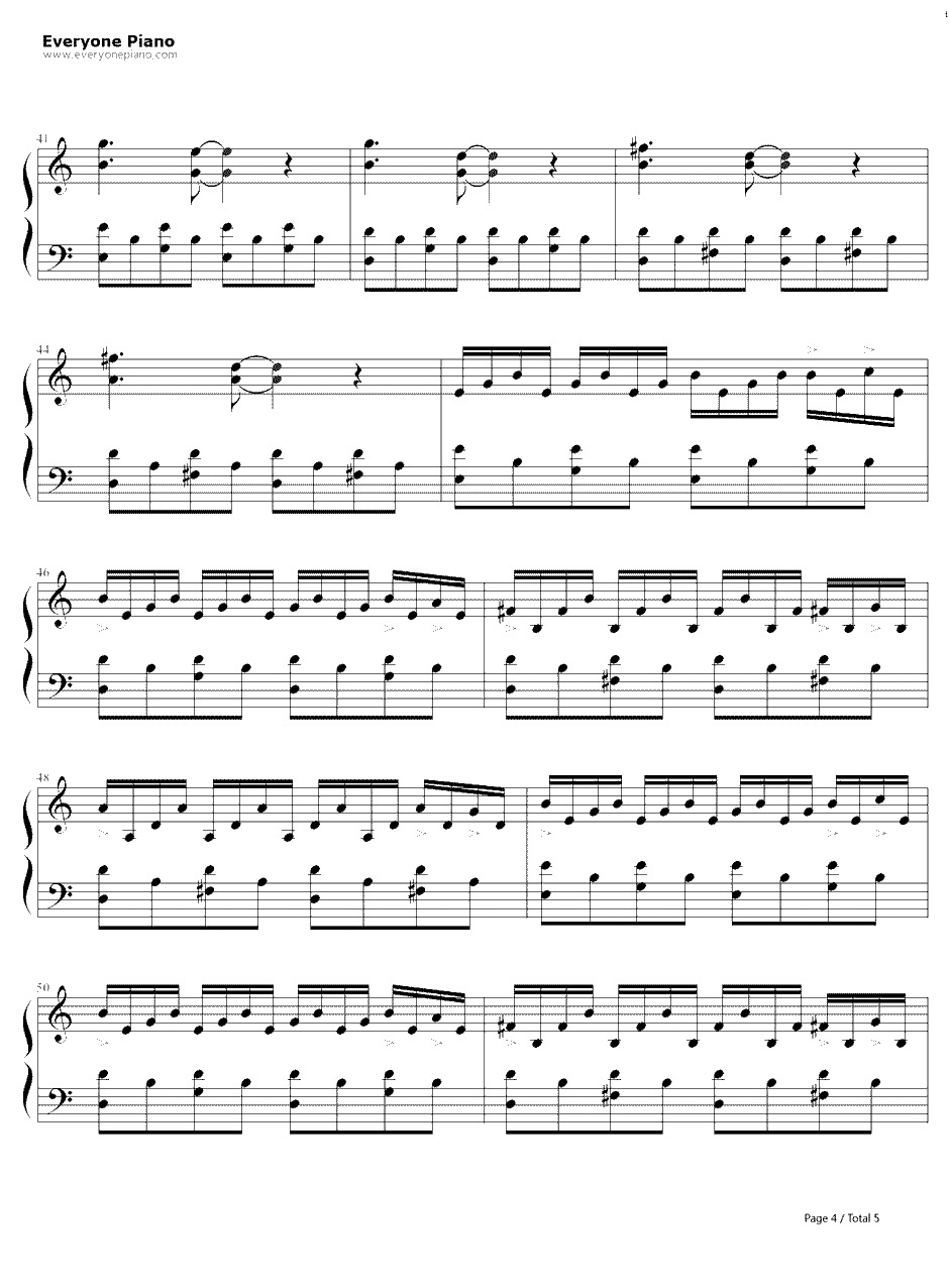 天使爱美丽钢琴谱-Yann Tiersen4