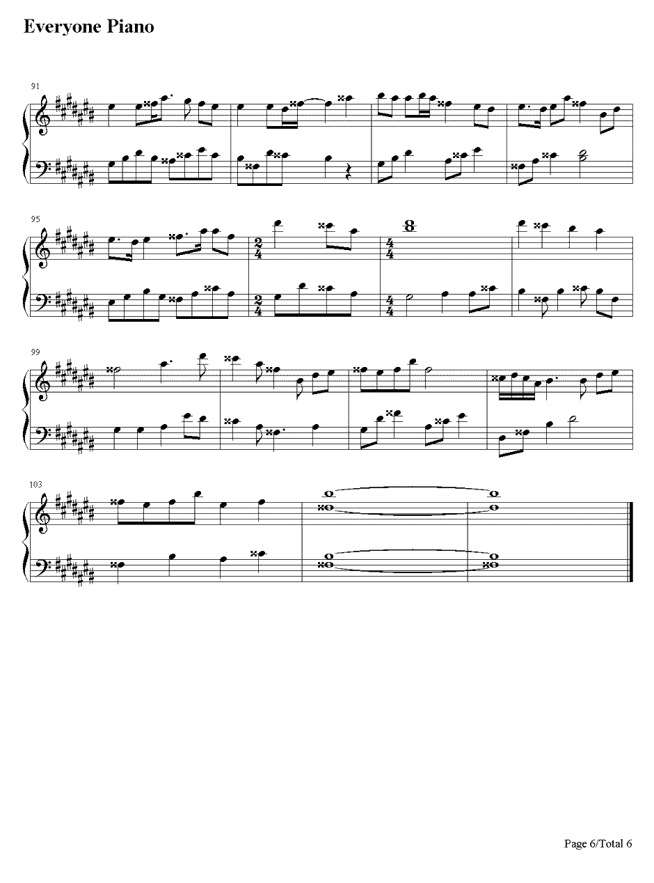 红一叶钢琴谱-巡音ルカ6