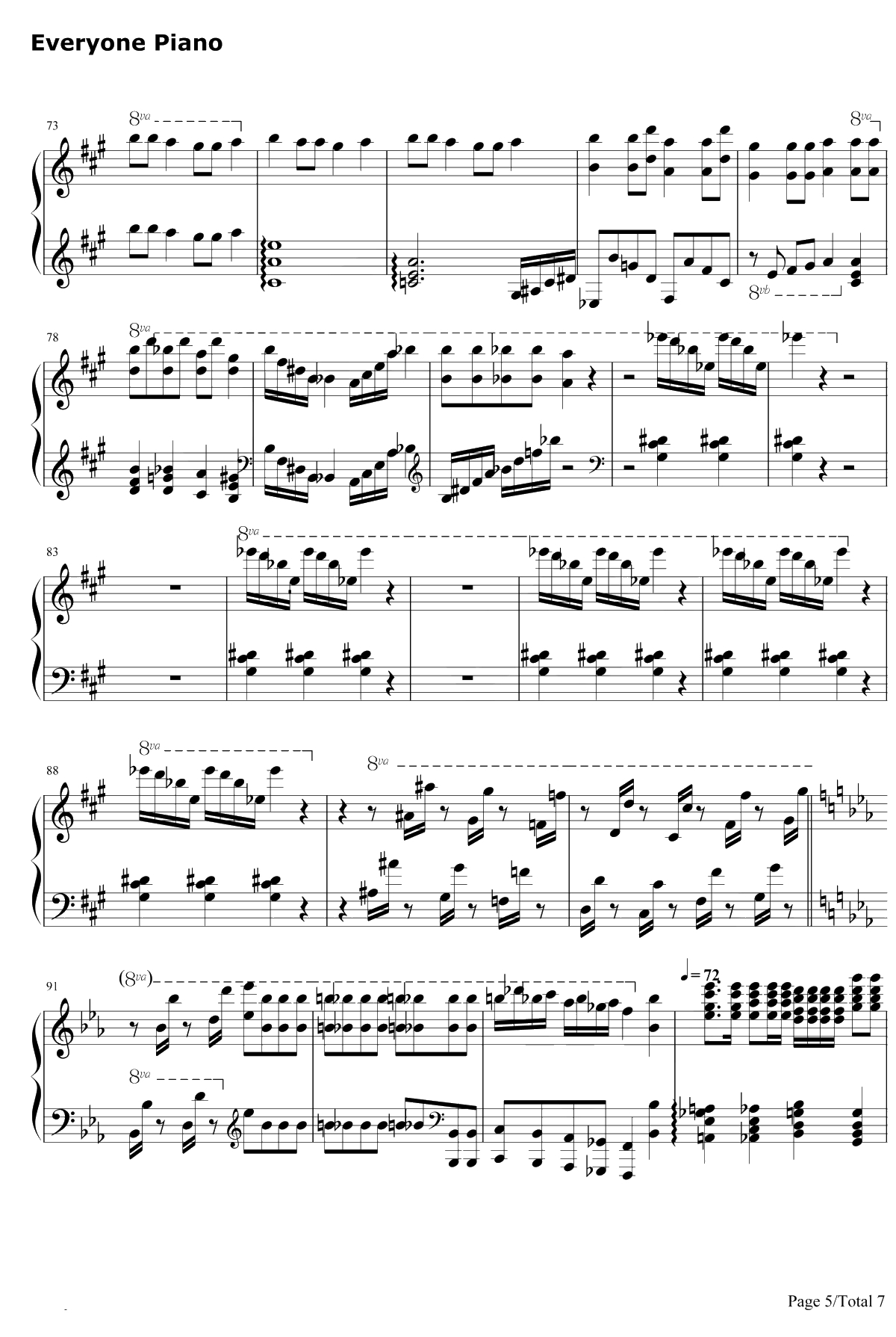 Bohemian Rhapsody钢琴谱-马克西姆-完美版-波希米亚狂想曲5