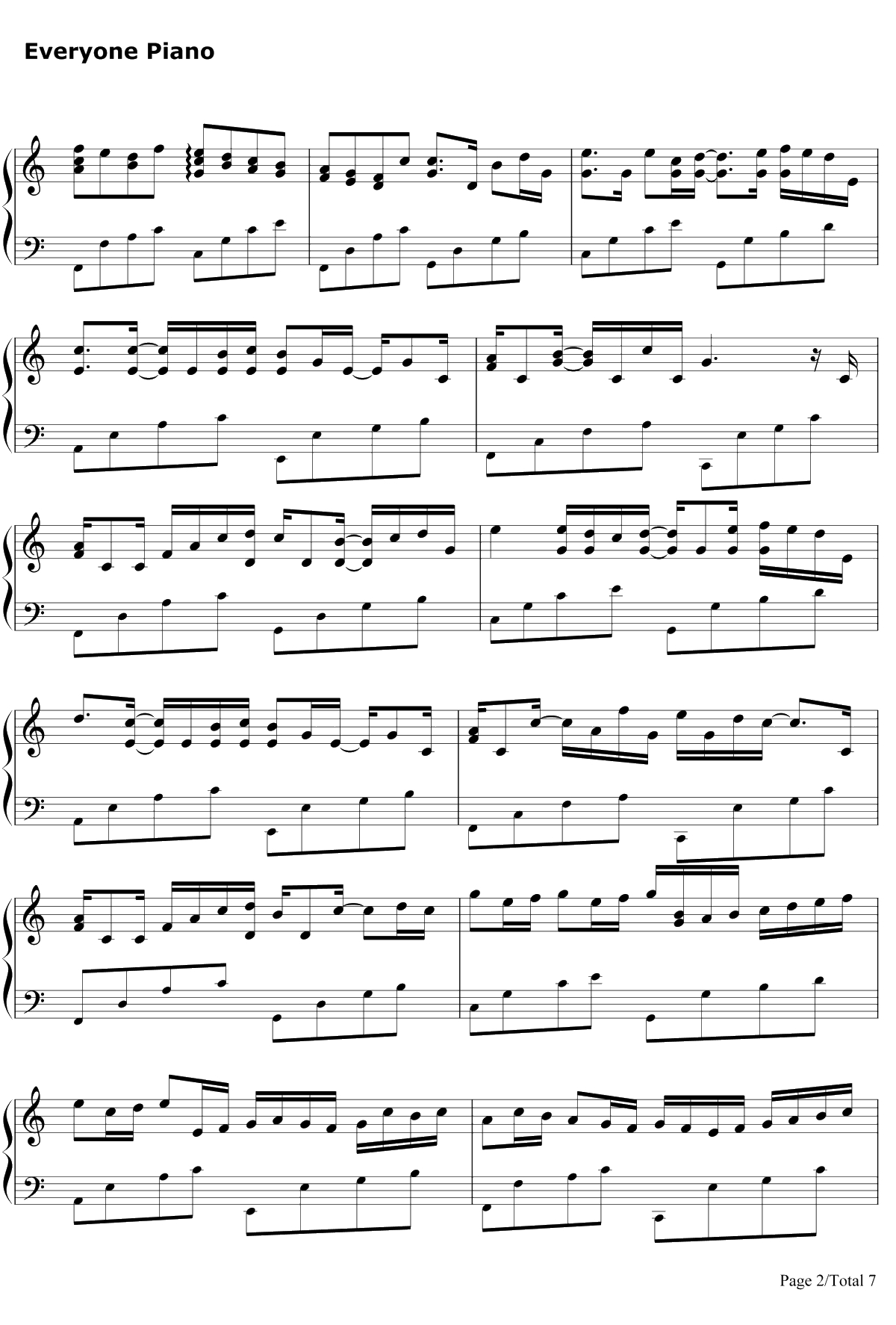 帕赫贝尔的卡农变奏曲钢琴谱-乔治·温斯顿-我的野蛮女友2
